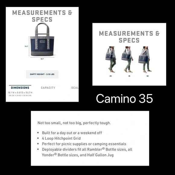 Yeti Bimini Pink and Gray Camino 35 Tote Bag - Picture 12 of 12